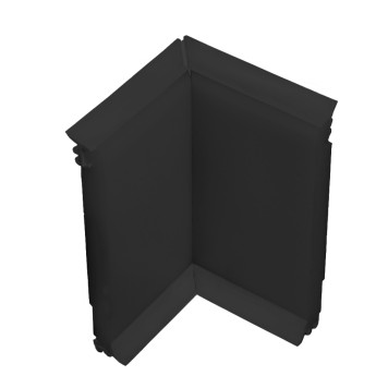 Angle interne pour plinthe Polyéthylène noire avec découpe pour U de sol