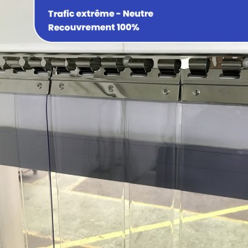 Rideau à lanières trafic intensif standard neutre recouvrement 36% (729) 2