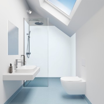 Panneau mural décoratif intérieur PVC Satiné Bleu Draguée "Clarity" Altro Whiterock Satins pour salle de bain 2