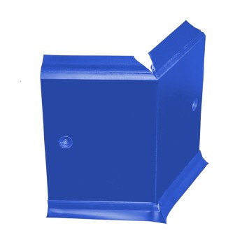 Angle interne pour plinthe Polyéthylène bleue avec découpe pour U de sol