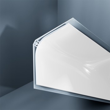 Congé d'angle interne PVC blanc pure innocence 30 mm x 30 mm en 2 parties Altro pour habillage angle panneaux muraux épaisseur 2,5 mm