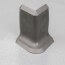 angle externe gris foncé pour plinthe PVC à lèvres souples avec bouchons insérés