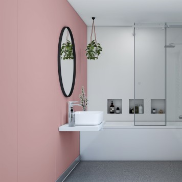 Panneau mural décoratif intérieur PVC Satiné Rose "Blush" Altro Whiterock Satins pour salle de bains 3