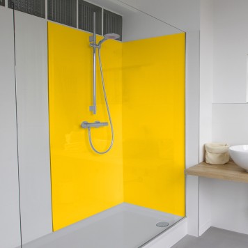 Panneau mural décoratif brillant jaune Altro Whiterock Chameleon Taxi Cab - parois de douche