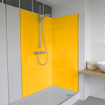 Panneau mural décoratif brillant jaune Altro Whiterock Chameleon Taxi Cab - parois de douche