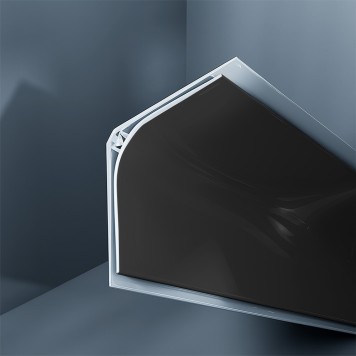 Congé d'angle interne PVC noir liquorice 30 mm x 30 mm en 2 parties Altro pour habillage angle panneaux muraux épaisseur 2,5 mm