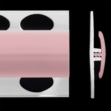 Profilé de jonction rose blush 2 parties pour panneaux muraux ALTRO de 2,5 mm d'épaisseur