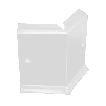 Angle interne pour plinthe Polyéthylène blanche avec découpe pour U de sol