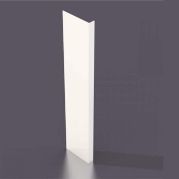 Corniere PVC 115 x 25 mm  - épaisseur 2,5 mm - Blanc 9010