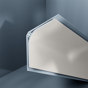 Congé d'angle interne PVC beige gris silk 30 mm x 30 mm en 2 parties Altro pour habillage angle panneaux muraux épaisseur 2,5 mm