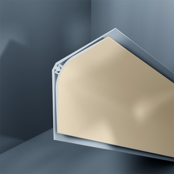 Congé d'angle interne PVC beige oyster 30 mm x 30 mm en 2 parties Altro pour habillage angle panneaux muraux épaisseur 2,5 mm