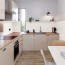 Réalisation crédence cuisine avec Panneau mural décoratif intérieur PVC Satiné Beige Gris "Silk" Altro Whiterock Satins
