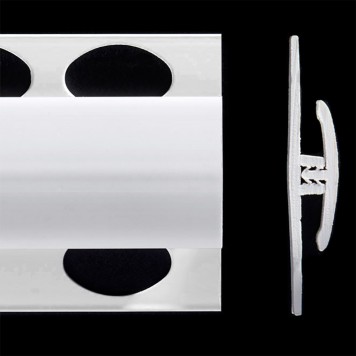 Profilé de jonction blanc gris cesco 2 parties pour panneaux muraux ALTRO de 2,5 mm d'épaisseur