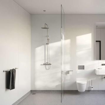 Panneau mural décoratif intérieur PVC Satiné Beige Gris "Silk" Altro Whiterock Satins pour salle de bains