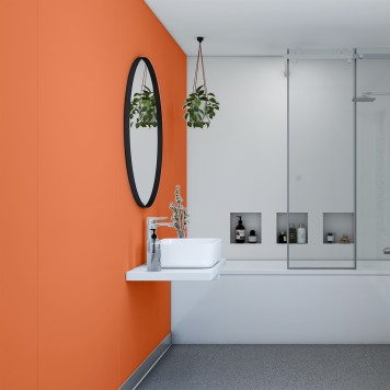 Panneau mural décoratif intérieur PVC Satiné Orange "Bergamot" Altro Whiterock Satins pour salle de bains 3