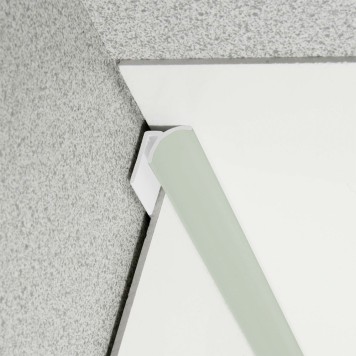 Congé d'angle interne vert serenity pour plaques PVC épaisseur 2-3 mm en situation
