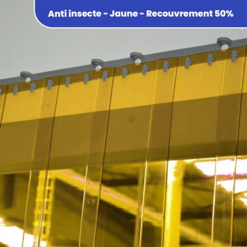 Rideau standard anti insecte transparent recouvrement 50% 2