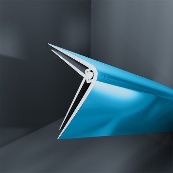 Baguette d'angle externe (sortant) PVC bleu night fall 40 mm x 40 mm en 2 parties ALTRO pour panneaux muraux épaisseur 2,5 mm