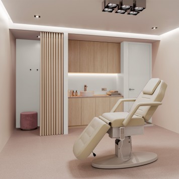 Réalisation paroi salle de bain avec Panneau mural décoratif intérieur PVC Satiné Beige Gris "Silk" Altro Whiterock Satins