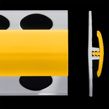 Profilé de jonction jaune brillant 2 parties pour panneaux muraux ALTRO de 2,5 mm d'épaisseur
