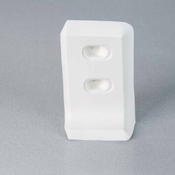 Embout droit blanc pour plinthe PVC à lèvres souples sans bouchons