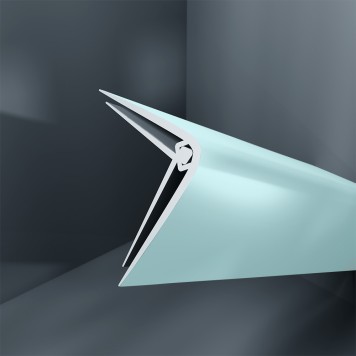 Baguette d'angle externe (sortant) PVC bleu vert mint 40 mm x 40 mm en 2 parties ALTRO pour panneaux muraux épaisseur 2,5 mm