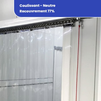 Rideau à lanières PVC coulissant trafic intensif standard neutre (580) 2