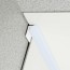 Congé d'angle interne blanc bleu ice pour plaques PVC épaisseur 2-3 mm en situation