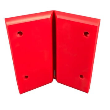 Angle interne pour lisse de protection murale PEHD rouge