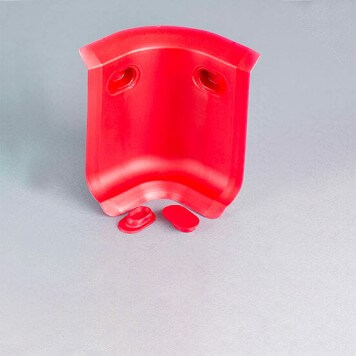 Angle interne noir rouge plinthe PVC à lèvres souples avec bouchons