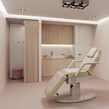 Réalisation hall d'accueil avec Panneau mural décoratif intérieur PVC Satiné Marron Beige "Fawn" Altro Whiterock Satins