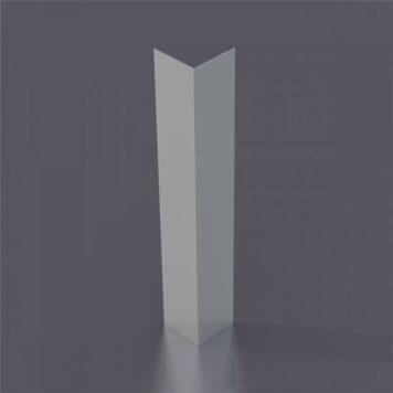 corniere pvc 80 x 80 mm gris metal