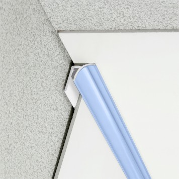 Congé d'angle interne bleu slip stream pour plaques PVC épaisseur 2-3 mm en situation