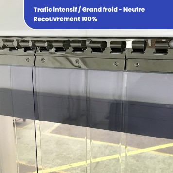 Rideau à lanières trafic intensif grand froid neutre recouvrement 100% (465) 2