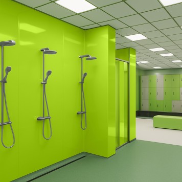 Panneau mural décoratif brillant jaune Altro Whiterock Vert Key Lime pour salle de bain 2