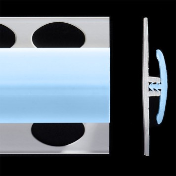 Profilé de jonction bleu doux brillant 2 parties pour panneaux muraux ALTRO de 2,5 mm d'épaisseur