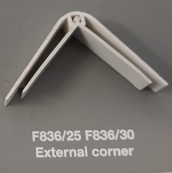 Baguette d'angle externe (sortant) PVC blanche 40 mm x 40 mm en 2 parties ALTRO pour panneaux muraux épaisseur 2,5 mm
