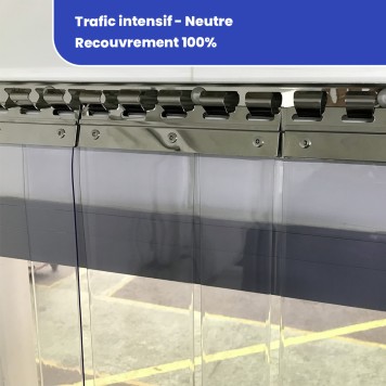 Rideau à lanières trafic intensif standard neutre recouvrement 100% (459) 2