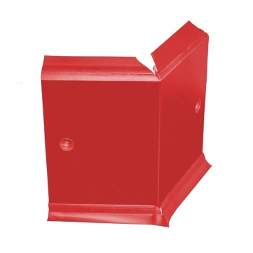 Angle interne pour plinthe Polyéthylène rouge avec découpe pour U de sol
