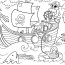 Visuel Panneau mural PVC fresque murale à colorier effaçable à sec Motif Pirates pour enfants
