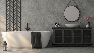Salle de bain avec carrelage à rénover