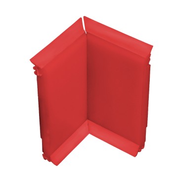 Angle interne pour plinthe Polyéthylène rouge avec découpe pour U de sol