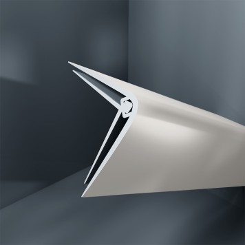 Baguette d'angle externe (sortant) PVC beige gris silk 40 mm x 40 mm en 2 parties ALTRO pour panneaux muraux épaisseur 2,5 mm