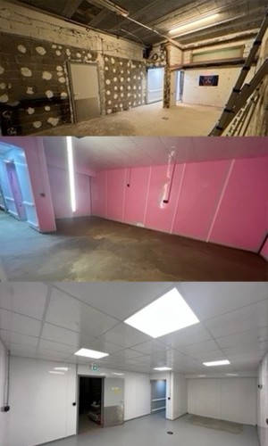 Avant/après la création d'un faux plafond