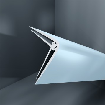 Baguette d'angle externe (sortant) PVC bleu clarity 40 mm x 40 mm en 2 parties ALTRO pour panneaux muraux épaisseur 2,5 mm