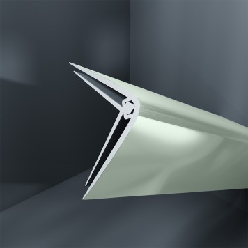 Baguette d'angle externe (sortant) PVC vert ice queen 40 mm x 40 mm en 2 parties ALTRO pour panneaux muraux épaisseur 2,5 mm