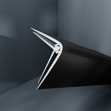 Baguette d'angle externe (sortant) PVC noir dakota 40 mm x 40 mm en 2 parties ALTRO pour panneaux muraux épaisseur 2,5 mm