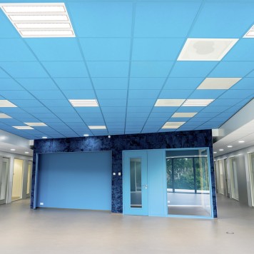 dalle faux plafond turquoise