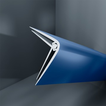Baguette d'angle externe (sortant) PVC bleu ozone 40 mm x 40 mm en 2 parties ALTRO pour panneaux muraux épaisseur 2,5 mm