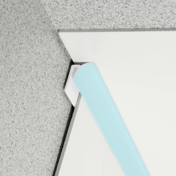 Congé d'angle interne bleu mint pour plaques PVC épaisseur 2-3 mm en situation